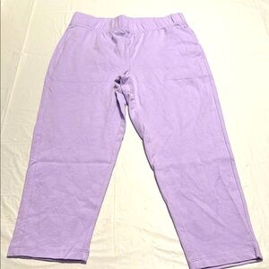 Lands' End Lavender Kids Capri Leggings NWOT medium 10/12